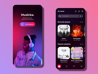 A Music Mobile App app apple music application beats design mobile modern music music app music player player podcast premium radio samsung music spotify stream tiktok ui ux