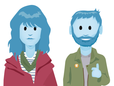 Blue Kids characters illustration