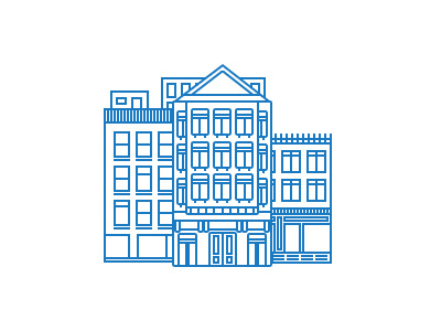 blue lines blue building illustration line shop store vector