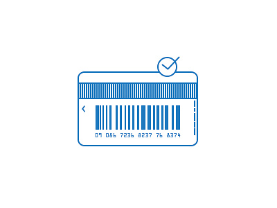 Blue Card barcode blue card check credit illustration line vector