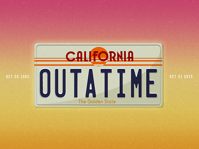 [Plate Series] OUTATIME back to the future bttf plate