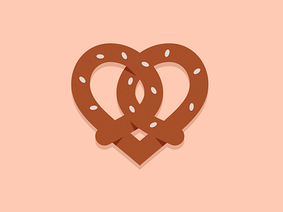 Pretzel Love bread brown design heart illustration illustrator logo mark pretzel salt vector