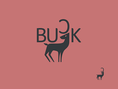 Buck Word Mark animal antlers buck deer illustrator logo mark moon vector word mark