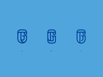 J+G [WIP] blue g illustrator initials j line logo mark