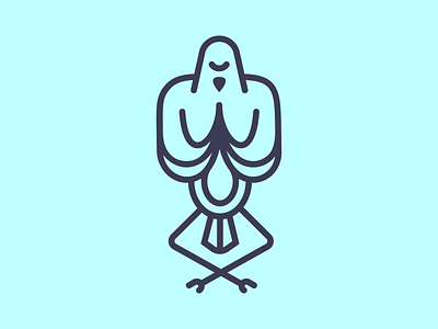 Bird of pray animal bird blue line lineart meditation mindful pray