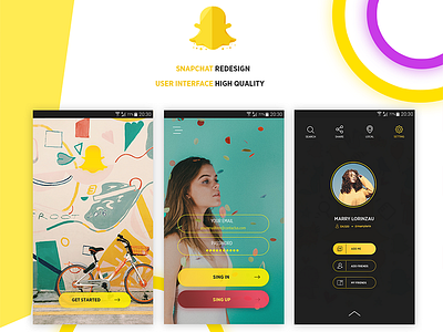 Snapchat Redesign Concept adobe xd animation app behance behance concept clean creative design designs dribbble illustration new style photoshop redesign shots typography ui user interface ux web