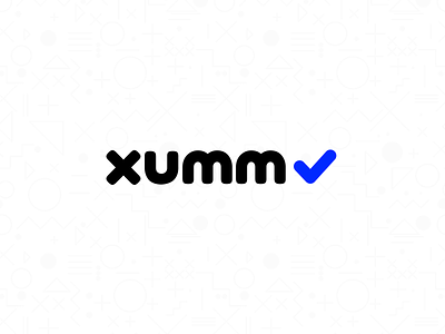 Logo for XUMM black blue bold check logo