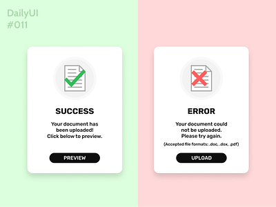 Daily UI 011 daily ui 011 dailyui dailyui011 dailyuichallenge error message figma flashmessage success message