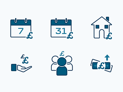 Danske Bank eBanking Icons calendar date ebanking family friends house iconography icons illustration illustrator mobile banking money money app vector