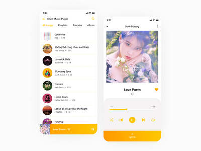 Music Player music app music app design music player play music ui daily uidesign yellow