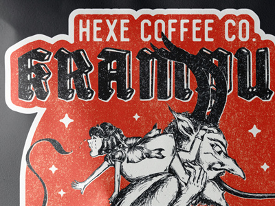 Hexe Coffee Co. Krampus Bourbon Blend blend bourbon christmas coffee design holiday illustration krampus label packaging