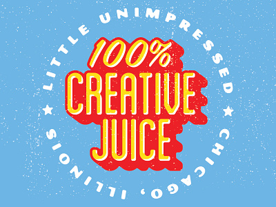 100% Creative Juice button color creative design juice littleunimpressed pop shadow type typography