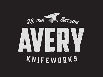 AVERY Knifeworks branding classic distressed identity logo vintage