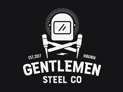 Gentlemen Steel Co. badge black and white branding graphic design illustration illustrator logo minimal rustic vector vintage