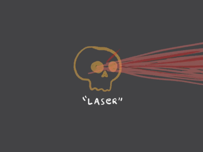 Skull Motion Doodle: “Laser” design graphic illustration laser motion skull