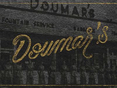 Doumar’s Ice Cream & Barbecue branding classic foil grit illustration lettering logo rustic texture type typography vintage