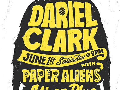 Gig Poster: Dariel Clark band poster distress flyer gig poster grunge illustration ipad pro lettering poster procreate vintage