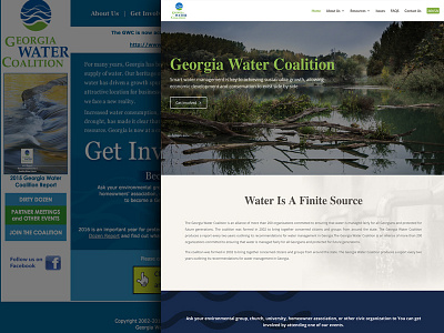 GA Water Coalition Web Refresh atlanta nonprofit photoshop web design website wordpress
