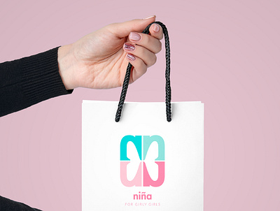 Nina / Little Girls Fashion baby dresses branding design freelance designer girls fashion icon logo logotype minimal typography