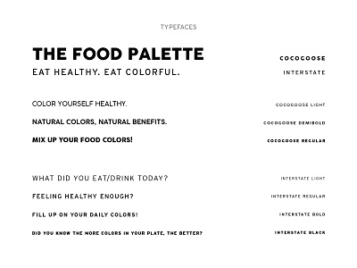 THE FOOD PALETTE / HEALTHY EATING APP