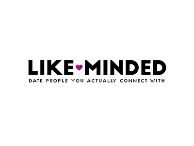 LIKE-MINDED / MINDFUL DATING APP branding connect genuinely dating app dating website design find your match flat freelance designer fun good intentions icon logo logotype love meaningful mindful minimal relationships typography
