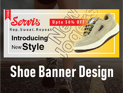 Shoe Banner Design banner banner design branding business flyer design flat flyer graphic graphic design illustrator minimal