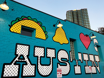 Taco Bell Loves Austin Mural art austin brand identity illustration mural taco bell texas