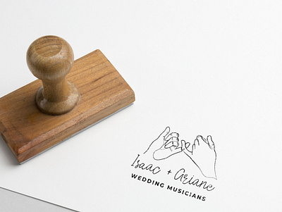 Isaac & Ariane branding illustration logo single line