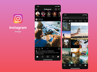Instagram - Home & Search branding graphic design instagram logo ui ux