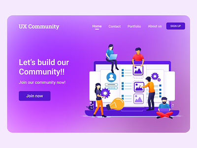 UX Community Landing Page graphic design ui ux web design