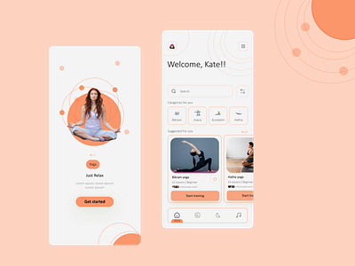 Fitness and Workout App UI Design fitness ui ux workout yoga