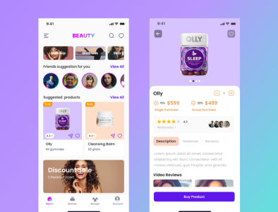 Beauty Product App beauty ui ux