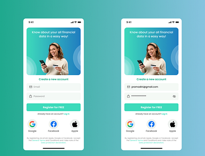Sign up/Sign in-Mobile app mobile sign in sign up ui
