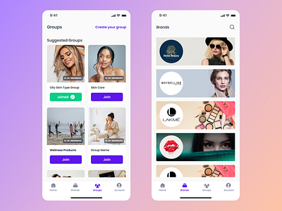 Beauty Products Suggesting App app app design beauty product cosmetics mobile ui ux