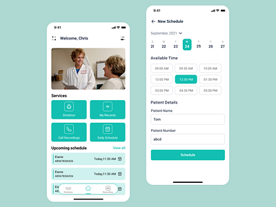 Doctor's App app design doctors app mobile app ui