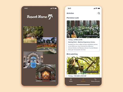 Resort Details App app design mobile app resort app