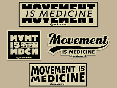 Movement is Medicine - Sticker Design branding design graphic design icon illustration illustrator logo logo design logos sticker sticker design stickers vector