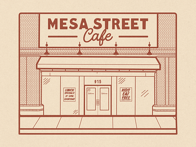 Mesa Street Cafe Storefront branding cafe custom font design font fonts graphic design hand lettering handdrawn illustration illustrator lettering logo retro logo store storefront type inspiration typeinspo typography vintage logo