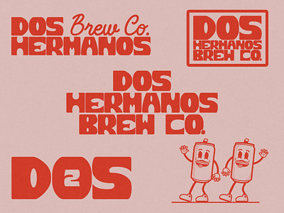 Dos Hermanos Brew Co. beer beer logo branding brewery brewery branding brewery logo custom font design font graphic design handdrawn illustration illustrator lettering logo logo design retro typeface typography vintage