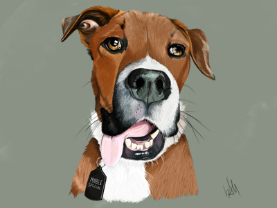 A TONgue of Love digital painting dog illustration love pet portrait photoshop realistic tongue