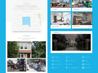 Spaces RE :: Neighborhood Page card style iconography icons modern product card product tile