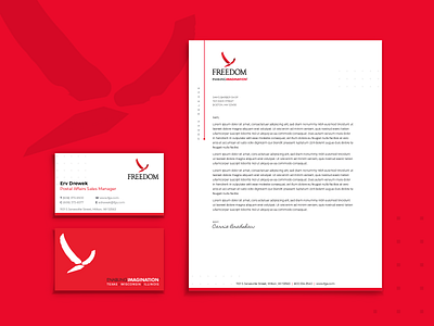 Freedom Graphics :: Stationery bird brand branding business cards contact footer graphic design graphics header letter head letterhead logo print stationary stationery