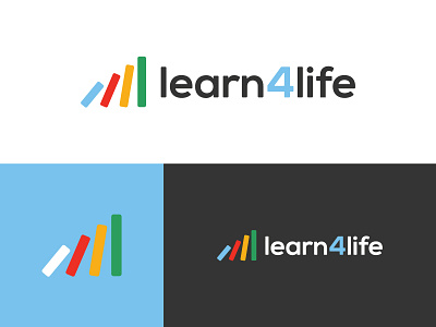 Learn4Life :: Logo blue book books brand green learn learning red yellow
