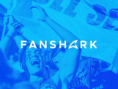 Fanshark :: Full Logo all caps blue brand branding celebrities celebrity ecommerce fan fandom fin logo logo mark logotype shark shark fin typography word mark wordmark