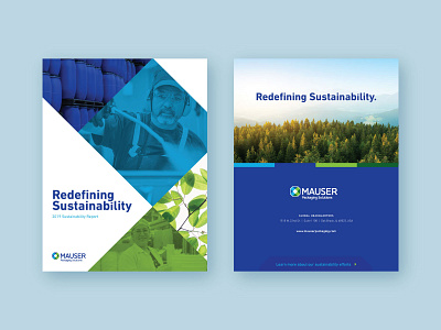 Mauser :: Sustainability Brochure Cover b2b brand branding brochure environment graphic design industrial industry packaging print stationery sustainability transportation