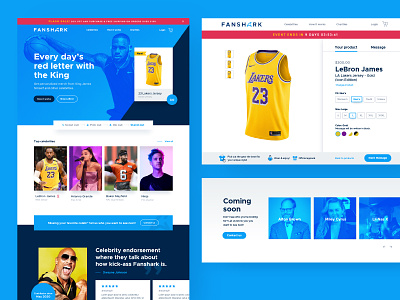 Fanshark :: MVP app button card style celebrities dashboard hero homepage hover iconography icons mvp navigation product design search slider tags testimonial web web app webssite