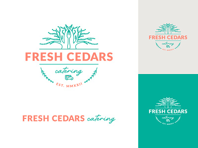 Fresh :: Cedars Logo badge brand design branding catering food food logo food truck identity kitchen logo logo design logomark restaurant
