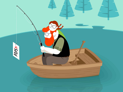 Happy Father's Day boat dad daughter father fishing happy illustration lake love vector
