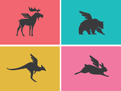 winged animal branding design icon illustration logo vector