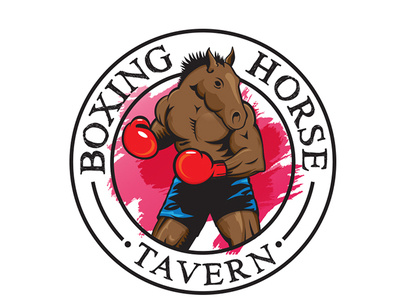 Boxing Horse Tavern Logo branding design icon illustration logo vector